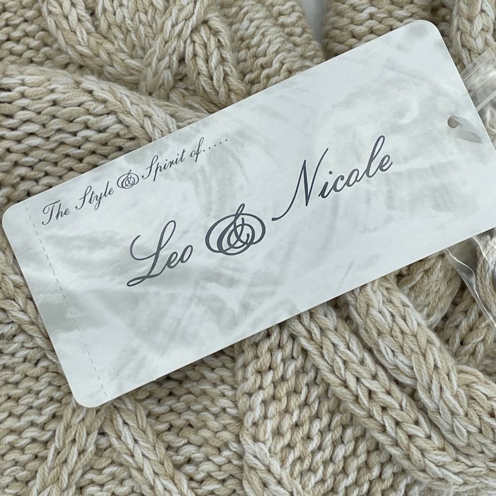 NWT Womens Cable Knit Cropped Cardigan Sweater Sz Small Oat Beige Chunky Neutral - Picture 6 of 10